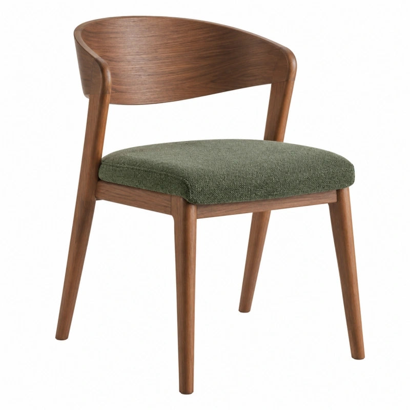 Esszimmerstuhl 55 x 56 x 78 cm Holz Braun mit Stoffpolster Grün