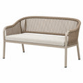 Gartenbank 125 cm Metall mit Seilbespannung Beige 2-Sitzer