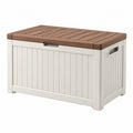 Aufbewahrungsbox 120 x 60 x 62 cm Kunststoff Beige Braun für Garten