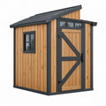 Gartenhaus 180 x 120 x 200 cm aus Holz Naturbraun Anthrazit mit Pultdach