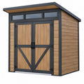 Geräteschuppen 200 x 120 x 200 cm aus Holz und Metall in Naturbraun Anthrazit mit Doppeltür